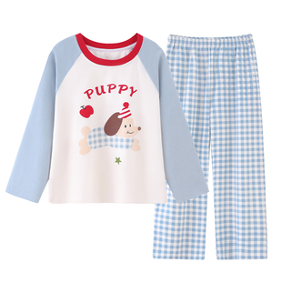 2025年春秋季KT猫长袖儿童睡衣女孩中大童少女纯棉圆领家居服套装