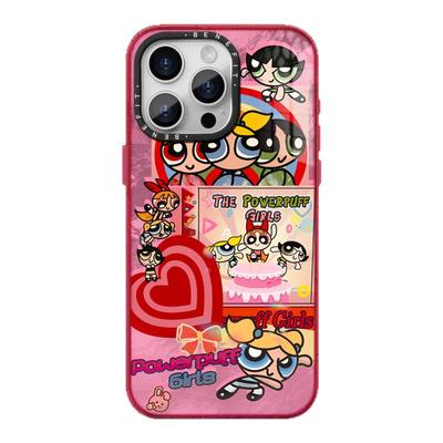 benefit红色爱心卡通少女17适用于iphone16promax苹果15PRO晶盾磁吸手机壳13新款14套12冰川纹防摔彩色边框