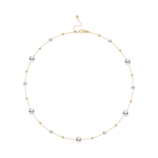 GiO珠宝 18K金满天星珍珠项链Akoya海水珍珠颈链女颈饰锁骨链爆款