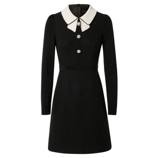 La Koradior拉珂蒂时尚春季新款气质双层领收腰洋装连衣裙长裙子