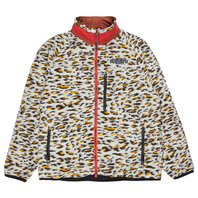 PLEASURES宽松休闲豹纹拉链外套