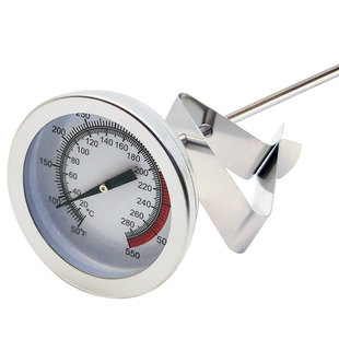 开泰厨房食品级不锈钢高温油炸油锅温度计赠送夹子超长探针400mm