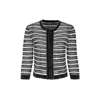 玛俪琳粘纤纽扣圆领开衫