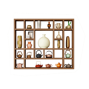 隔板壁挂墙上置物架茶壶展示架实木格子架杯子架墙上博古架木格子