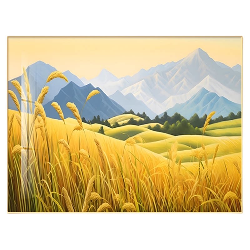 简约黄金麦穗聚财装饰画