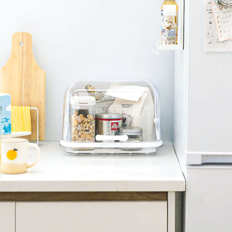 杯子收纳盒置物架防尘玻璃茶杯架带盖沥水盘放奶瓶零食水果厨房碗