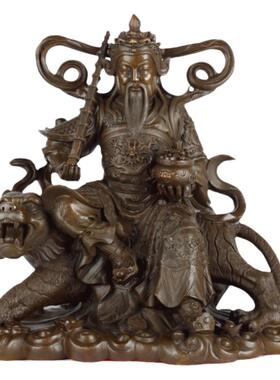 开纯铜武财神摆件骑虎仿古礼品