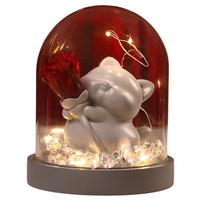 玫瑰花永生花萌宠献花猫咪