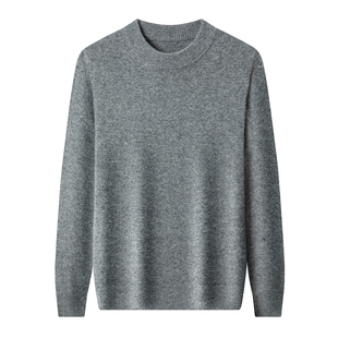 罗蒙男装秋冬厚款中老年男士半高领纯山羊绒羊毛衫套头保暖毛衣男