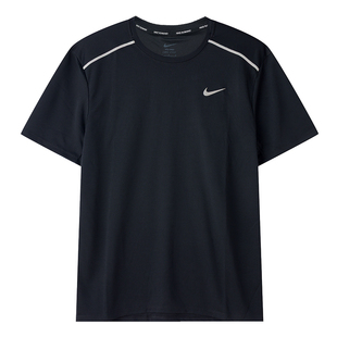 Nike耐克官方正品男士短袖t恤夏季新款运动黑色半袖跑步速干上衣