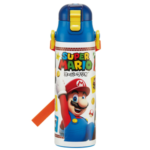 日本skater儿童保温杯直饮杯超级玛丽马里奥学生儿童斜挎两用杯子