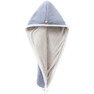 好溪子两用加厚双层拼珊瑚绒干发帽吸水速干柔软浴帽洗头干发包巾