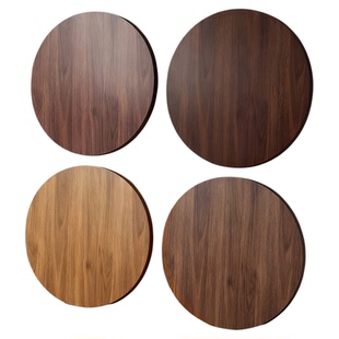 圆形桌面板桌板木板定制黑胡桃木实木隔板生态板子底座免漆板台面