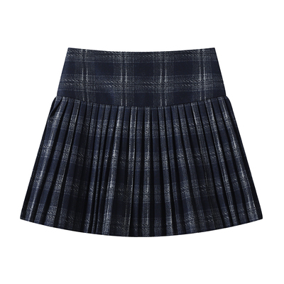 DDXZ夕子细百褶格子显瘦百褶裙女