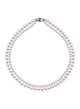 双层施家珍珠925纯银项链女叠戴
