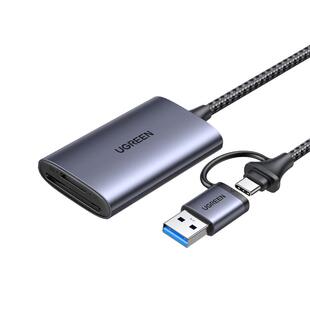 绿联typec手机读卡器usb3.0高速sd卡tf多合一内存转换器电脑otg适用大疆苹果17平板佳能相机ccd外置插卡读取