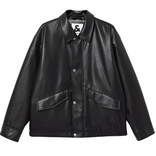 杰克琼斯夹克男秋冬季新款加厚PU皮衣休闲棉服上衣百搭外套男装