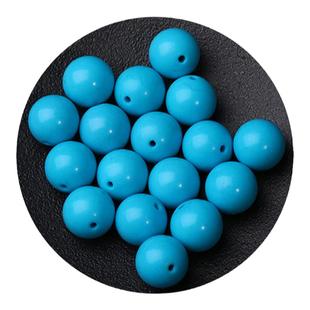 湖北仿蓝绿松石散珠手串菜籽黄男女士手串桶珠手工文玩隔珠手链