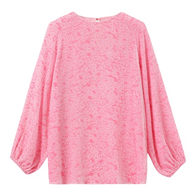 真丝雕花玫瑰春夏显白衬衫