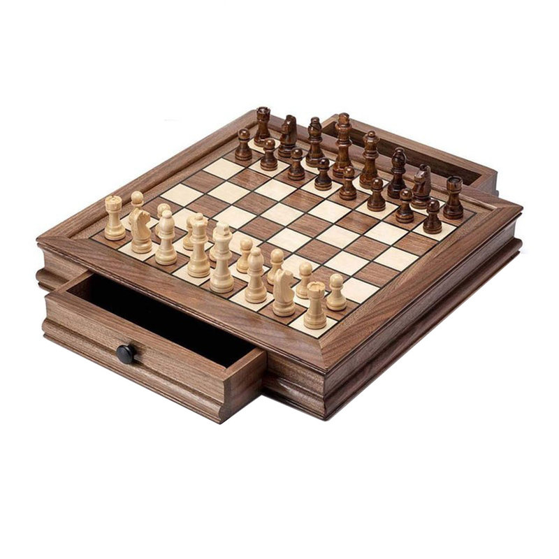 国际象棋实木磁性 胡桃木棋盘套国际象棋