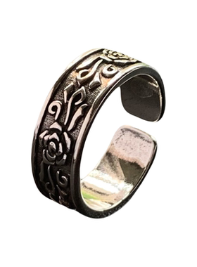 沙漠玫瑰-复古浮雕戒指男潮痞帅