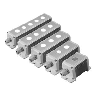 16/19/22mm金属铝合金按钮开关盒防水防尘多孔户外电源控制盒