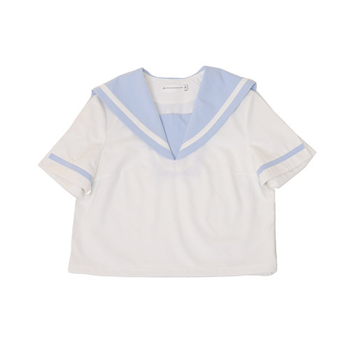 JK制服套装蓝色水手服白二本刺绣短袖日式水手服学生校服春夏款