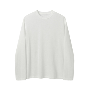 白口阳【秋日序章】秋季松弛感薄款T恤 亚麻人棉肤感打底衫万金油