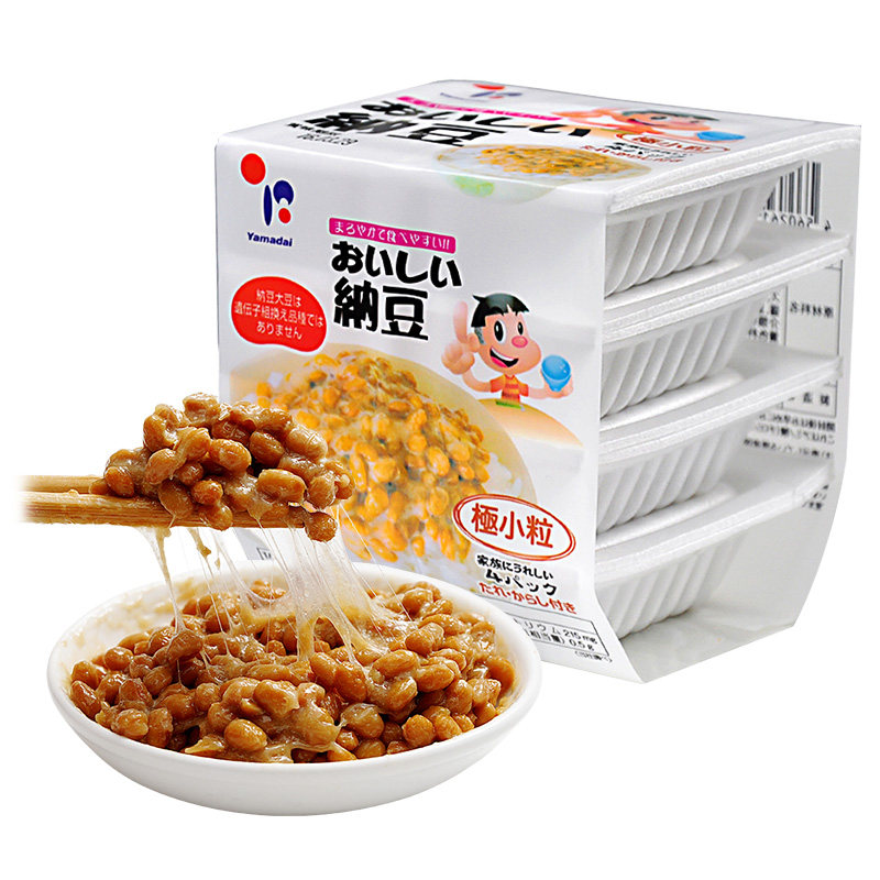 纳豆日本进口即食北海道山大发酵拉丝小粒纳豆食品原装进口旗舰店