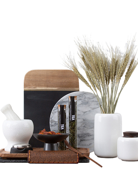 中式轻奢样板间厨房台面厨具摆件