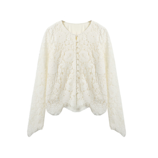 西町村屋法式小衫女装2025冬季新款镂空下摆不规则上衣XHAD10351