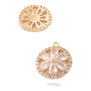 14K包金微镶锆石蝴蝶吊坠手工diy手链猫咪小挂件项链樱桃吊饰配件