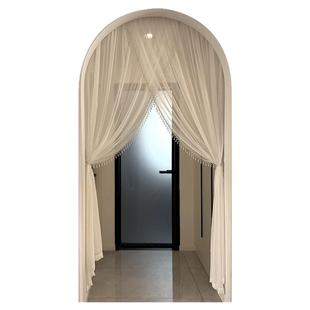 高档法式珍珠门帘流光唯美纱帘免打孔氛围装饰帘卫生间过道隔断帘