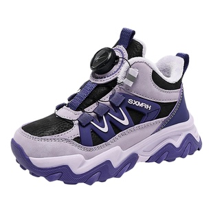 双星女童鞋子2025冬季新款加绒加厚保暖大棉鞋儿童皮面防滑运动鞋