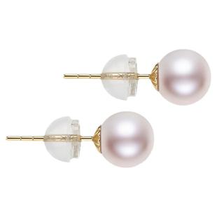 18K金 天然海水akoya珍珠耳钉 阿古屋耳线耳环饰 小灯泡送礼AU750