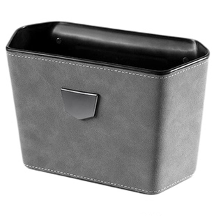 适用零跑小米翻毛皮车载垃圾桶车用前排后排挂式杂物收纳桶置物盒