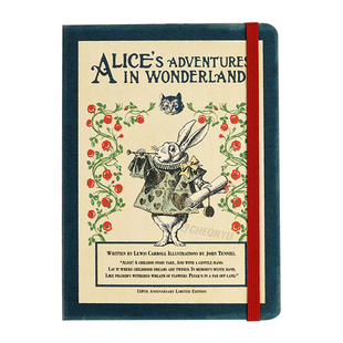 7321复古爱丽丝万年历手帐周计划日程本记事本硬面绑带手账本子
