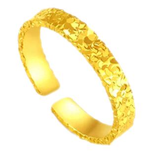 周珍珍金碎冰冰情侣戒指男女款一对开口对戒520情人节礼物送女友