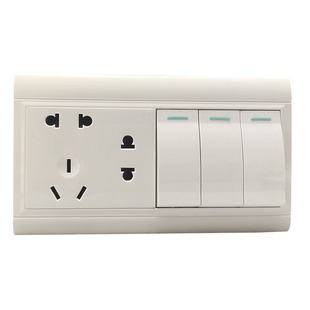 藤本明装开关插座150型三位开关带二二三插七孔独立控制插多控插