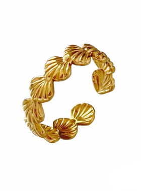 保色海洋系满圈小贝壳可调节戒指