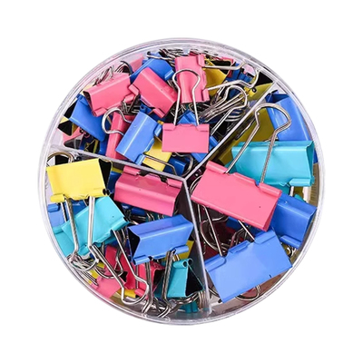 三益长尾夹燕尾夹办公用品彩色金属票据夹小号文具大号资料夹子分类长尾票夹收纳食品照片创意试卷强力铁夹