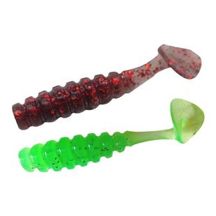 东鼎波动T尾鱼高弹浮水软饵螺纹路亚饵微物根钓黑坑翘嘴鲈鱼垂钓