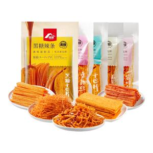 顾湘黑糖辣条干巴棒香辣丝甜辣8090后儿时怀旧酱味麻辣金丝条休闲