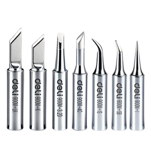 得力原装无铅烙铁头焊接刀头尖头马蹄936焊台通用环保恒温电焊头