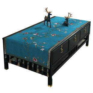 新中式茶几桌布茶几垫布艺餐桌客厅长方形中国风茶桌台布桌垫盖布