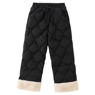 女童棉裤冬季特厚三层夹棉保暖裤子东北一条过冬中大童加绒直筒裤