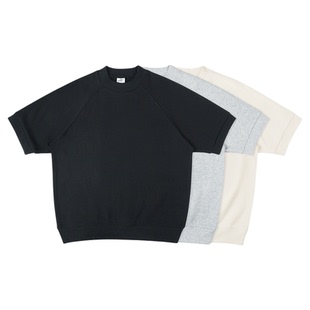 IDLT 宽松短袖卫衣 毛圈插肩袖复古街头fog潮百搭基本款男女ins