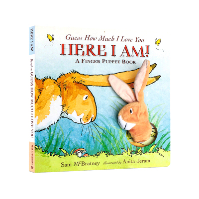 猜猜我有多爱你手指偶书 英文原版绘本 Guess How Much I Love You：Here I Am! A Finger Puppet Book 幼儿童英语启蒙纸板书