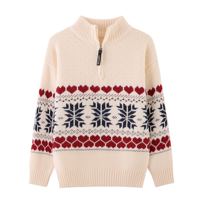 男童毛衣秋冬半高立领拉链打底衫