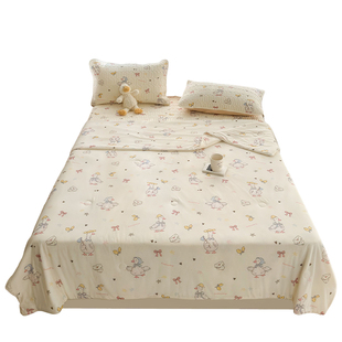 夏季冰丝四件套2026新款夏天丝滑裸睡乳胶凉席夏凉被凉感床单床笠